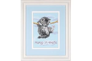 Dimensions - Counted Cross Stitch Kit - Hang on Kitty - 16734 - Arts and Crafts for Adults - 14 count Aida - 5 x 7 inch
