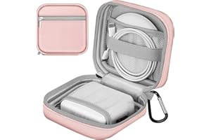 FINTIE FINPAC Torba do przechowywania ładowarki MacBook, mała torba elektroniczna na na akcesoria do laptopa, Magic Mouse, dysk USB Flash Disk, kabel, powerbank, walizka do przechowywania, organizer na podróż, do pracy, różowa