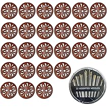 20 Bottoni In Legno Naturale - Diametro 25mm, Marrone, Per Cucito, Uncinetto E DIY - Foto 8