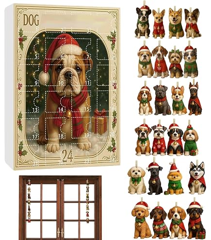Calendario Dell'Avvento 2025 A Tema Border Collie, 24 Ciondoli In Acrilico A Forma Di Cane - Decorazione Natalizia