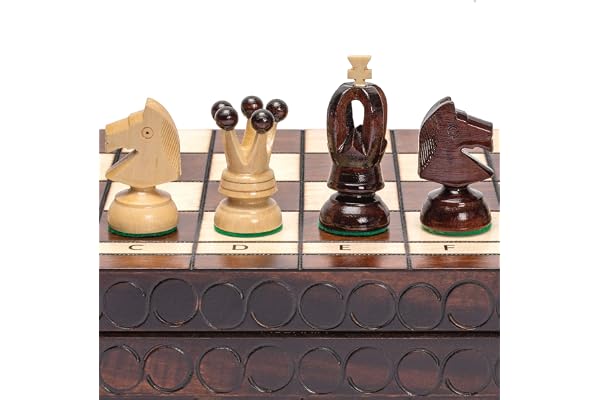 Husaria European International Ensemble de Jeu d'échecs en Bois, King's Classic - Ensemble d'échecs de Grande Taille de 45 centimètres
