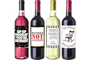 STERLING JAMES CO. Retirement Party Wine Label Pack - Retirement Party Supplies, Gifts, and Decorations