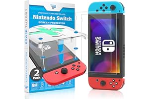 Power Theory Verre Trempé compatible avec Nintendo Switch - Protection Ecran [2 Pièces] Anti-Rayure, Film sans Bulles d'air, Vitre Ultra Résistant Dureté 9H avec Kit d’Installation d’Appli Facile