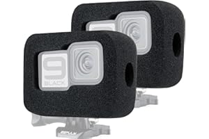 GEPULY 2-Pack Windslayer Copertura Vento Muff per GoPro Hero 9 10 11 12 Nero Vento Riduzione Del Rumore Housing Frame Case