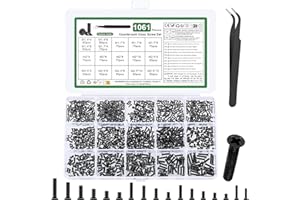 YOUYIDUN 1061 Pcs Small Screws Set, Micro Countersunk screws for Glasses Screw, Tiny Mini Machine screw Assortment, Small Flat Head screws, Phillips Electronic Screwb Bolts for Watch PC Laptop Scaews