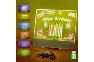 COSYCORNER LED Drawing Board for Kids - Doodle Glow Note Board with Colors | Rechargeable Acrylic Dry Erase Board with Light & Touch Switch | 5H Battery, Glow Writing Pad for Toddlers & Artists