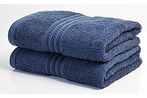 BENTLEY PRIORY LINENS Hand Towels ( 2 PACK ) for Bathroom Supreme Range 500GSM Egyptian Hotel Collection Super Soft Combed Luxury Cotton Pack of 2 Absorbent and Quick Dry Hand Towels Set 50 x 85cm (NAVY BLUE)