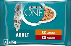 Purina One Adult Filettini in Salsa Cibo Umido per Gatti Pollo e Manzo 85g