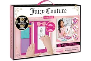 Make It Real Juicy Couture Modebörse - Modedesign-Set für Kinder - Kunstset mit Rubbelplatten, Aufklebern, Buntstiften & mehr - Geschenke für Mädchen