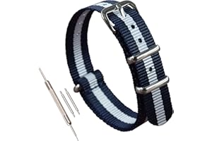 MZBUTIQ Nylon Watch Strap Band Replacement Thin(10 12 13 14 15 16 17 18 19 20 21 22 23 24 mm)