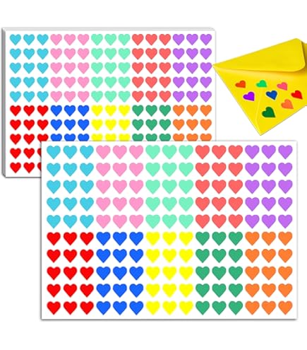 90, Etiquetas 22x20mm Corazones, Plata Mate, Color Código Pegatinas