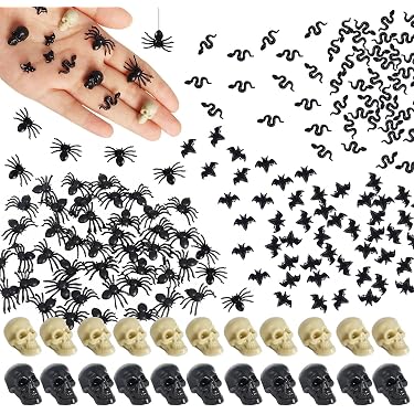 230 Miniaturas De Halloween – Calaveras, Arañas, Murciélagos Y Serpientes, Para Decoración Y Bromas