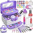MOZOK Kids Makeup Kit for Girl, Washable Pretend Dress Up Beauty Set Real Cosmetic Case for Little Girls, Safe & Non-Toxic Make Up Toys for 3 4 5 6 7 8 9 10 11 12 Year Old Girls Kids Toddler Gifts