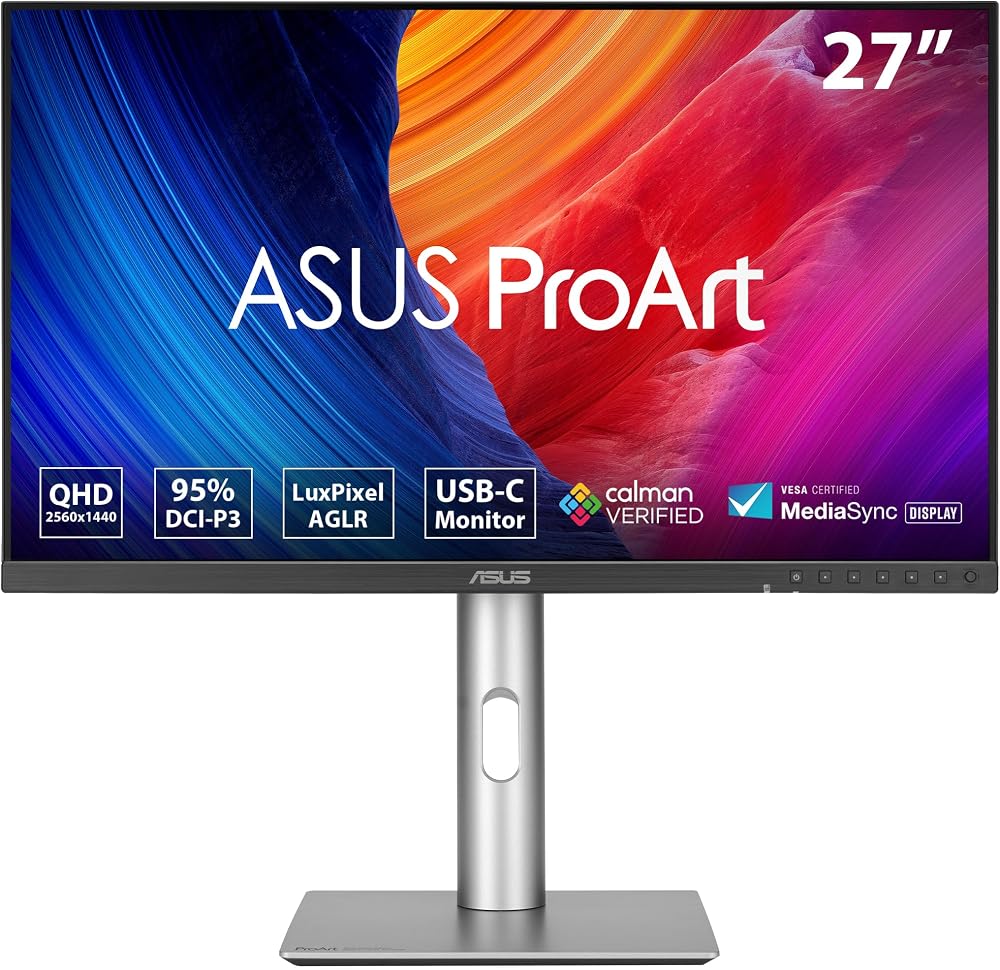 ASUS PA278CFRV 2560x1440 100Hz Monitör | PROART 27 IPS HDR 2560x1440 5ms 100Hz 350cd DP HDMI USB-C Hoparlör VESA 3YIL 95% DCI-P3, Calman Onaylı, Pd 96W Pıvot