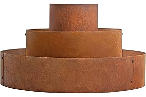 ESTEXO Pyramide de Plantation, Parterre de Fleurs, Plate-Bande Surélevée, Spirale d'Herbes, Anneau de Plantation en Rouille (40/80/120 cm)