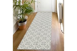 SHACOS Alfombra de Algodón 60x180 cm Alfombra de Pasillo Lavable Largo Moderna Alfombra Cocina para Dormitorio Cocina Baño Salon