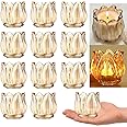 Azonee 12Pcs Votive Candle Holders, Thick Glass Tea Light Candle Holder Bulk, Tealight Candle Jars for Wedding Table Decor, Party Supplies, Bridal Shower Decorations, Centerpieces for Tables