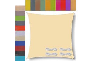 Ufamiluk sonnensegel wasserdicht rechteckig 2x5m sonnensegel Balkon Regenschutz 95% UV Schutz Windschutz Überdachung Plane für Garten Terrasse Outdoor Camping Patio Schwimmbad Beige