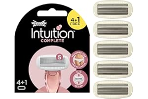 ‎WILKINSON SWORD Wilkinson Sword - Intuition Complete Rasierer für Frauen, 4 + 1 gratis Ersatzklingen, Skin-Protect-Gel für sanftes Gleiten