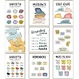 Outus 9 Pieces Mental Health Posters Anxiety Therapy Motivational Poster Psychologist Counselor Inspirational Posters Positive Quotes Wall Decor Classroom for Home Office, 8 x 10 Inch(Retro Style)