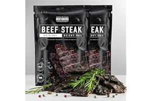 The Meat Makers Original Dried Beef Jerky Steak 400g - viande séchée de bœuf séché original steak séché de bœuf séché pour les personnes collation à la viande séchée