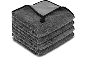 ‎URAQT URAQT Shiny Trockentuch, 4 Stück Fast Dry Trockentuch für Die Dusche Auto Trockentuc Mikrofasertücher Shiny Bath Extrem Saugfähig Duschkabinen Tuch für Duschkabinen Auto Und Motorrad Pflege 40x40cm