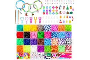 Zusentee Gomas para Hacer Pulseras, Gomitas para Pulseras, 2500+ 40 Rejillas Colores Gomas Pulseras, DIY Pulseras Gomas Elasticas Colores para Hacer Pulseras Niñas