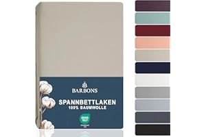 BARBONS Sábana Bajera 200x200 Ajustable 100% Algodón Premium para Colchón Cama Individual Plus Piazza e Mezz Funda hasta 25 cm Certificado Oeko-Tex Sábanas King Size Arena 200 x 200 cm