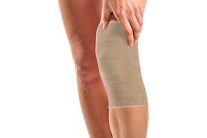 Actesso Opaska uciskowa - łagodzi ból kolana, skręcenie więzadła lub uraz sportowy (L, beżowy)