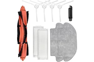 Fervalyna Accesorios de Recambios Compatible con Xiaomi Robot Vacuum Mop 2S/Mop P/Mop Pro/S12 Recambio, 1Cepillos Principales, 4Cepillos Laterales, 2Filtros, 2Trapos Fregona, 1Herramientas Limpieza