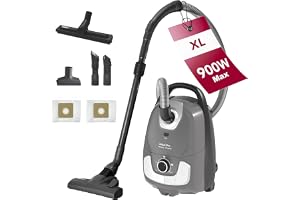 Akitas C11 900W dammsugare med påse – 7m sladd & 10m räckvidd, tyst 70dB drift, med extra golvmunstycke, justerbar sugkraft o