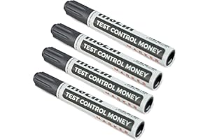 SALA SAFE 4 Detector billetes falsos. Rotulador billetes falsos en Pack de 1, 2 y 4 unidades. Bolígrafo contador de dinero falso para euro, dólar, libras, etc. Comprobador de dinero verdadero en efectivo.