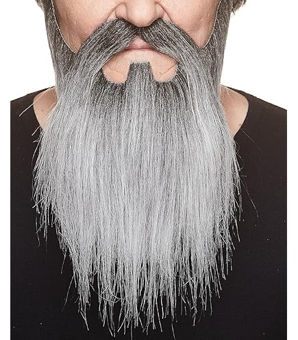 Self-Adhesive Fake Mustache & Goatee - Realistic Salt & Pepper Costume Hair