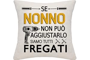 Bommex Se Nonno non può aggiustarlo siamo tutti fregati Copricuscino per nonno Compleanno Festa del Papà Regalo di Natale (nonno)