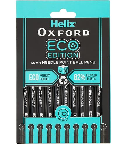 Helix Oxford Ballpoint Pens In Assorted Colours – Single Blister Card Of 6 Pens
