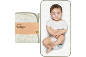 KeaBabies Tragbare Wickelunterlage, Leicht Abwischbar – Faltbare, Wasserdichte Wickelmatte für Wickeltasche, Kompakt, Leicht, 65x35 cm, Neugeborene, Säuglinge, Baby – Reise-Essential (Fox Vale)