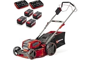 Einhell Professional Tondeuse à Gazon sans Fil GP-CM 36/47S Li BL (4x4,0Ah) Power X-Change (36V, Moteur Brushless, Coupe à 47cm, Bac de 65L) Livré avec 4 Batteries 4,0Ah et 2 Chargeurs Doubles