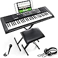 Alesis Melody 61 - Pianola Tastiera per Principianti con Diffusori, Supporto, Sgabello, Cuffie, Microfono, Leggio, 300 Suoni,