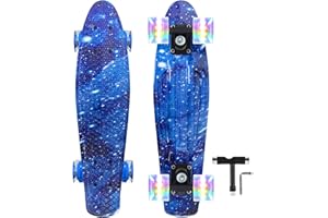 Nattork Complete Skateboard, Standard Skateboards Gift for Beginners, Wood 9 Layer Canadian Maple Trick Skate Boards for Boys Girls Youth Teens