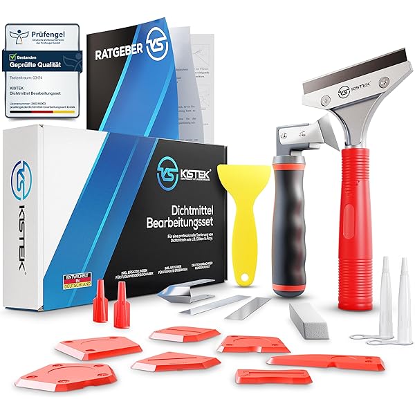 Preciva 4-in-1 Silikonentferner Set - Edelstahl Dichtungswerkzeug Mit 5 Rakeln