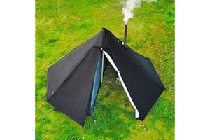 HIDEWALKER 1 Personas Tipi Ligeras Tienda de Campaña con Gato de Estufa Impermeable Caza Mochileros Senderismo 4 Estaciones Tienda de pirámide