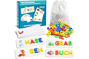 Qukir Buchstaben Lernen Lernspiele, Montessori Spielzeug ab 3 Jahre Vorschule Spiele ab 2 3 4 5 6 7 Jahren Jungen und Mädchen Geschenk Junge 3 4 5 6 Jahre Lernspiele ab 3 4 5 6 Jahre Kinderspielzeug