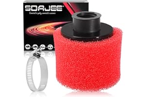 SOAJEE 1.26inch 32mm Air Filter for 50cc - 90cc 110cc 125cc 150cc GY6 Engine Motorcycle ATV Quad Scooter Go Kart Mini Moto Pocket Pit Dirt Racing Super Bike CRF50 Kawasaki Suzuki Yamaha 30mm 31mm Red
