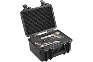 VEVOR Hartschalenkoffer Pistolenkoffer Schwarz Hart Kunststoff Pistolen Case