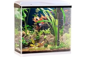 Sweetypet Aquarium Komplettset: Nano-Aquarium-Komplett-Set mit LED-Beleuchtung, Pumpe & Filter, 40 l (Nano Komplettset, Zubehör, Fernbedienungen)