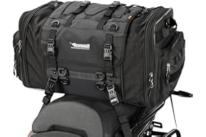 BAIGIO Sacoche Moto 40-60L Sac Moto Etanche Sacoche de Selle Moto Réfléchissant Extensible Sac de Porte Bagage Moto avec Housse de Pluie Bagagerie Moto Sacoche Cavaliere Moto