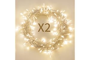 Koopower [2 Pack] 50 LED Battery Operated Waterproof Fairy Lights with Timer, 6M IP65 String Lights for Indoor Outdoor (Home, Party, Wedding, Christmas), 8 Modes, Warm White