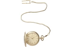 Sekonda 50mm Classic Pocket Watch Cream Dial with Gold Case & Stainless Steel Chain