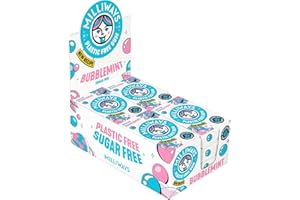Milliways Bubblemint Chewing Gum, Plastic Free, Sugar Free, Aspartame Free, Natural | 12 Packs of 10 Pieces (120 Pieces Total) | Xylitol, Plant-Based, Biodegradable