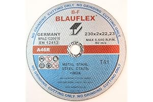 LEPIK 5 dischi da taglio per acciaio, 230 x 2,0 mm, A46R INOX EN12413 Blauflex